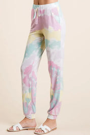 BiBi Tie Dye French Terry Casual Pants on Simply Obsessed