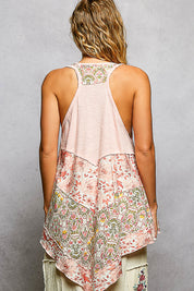 POL Round Neck Ribbed Tank with Woven Print Patch **Doorbuster** on Simply Obsessed