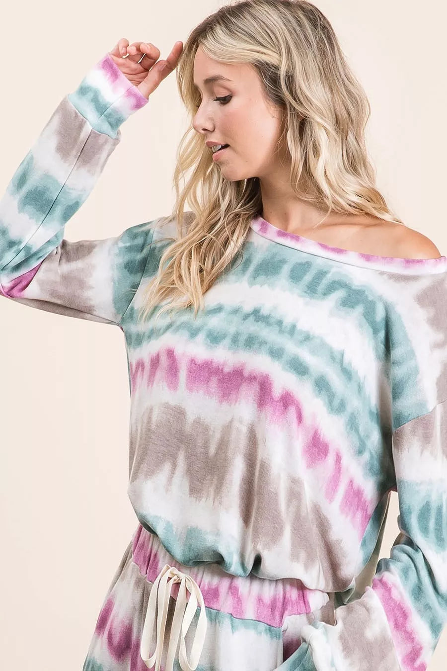 BIBI Tie Dye Print Terry Sweatshirt on Simply Obsessed