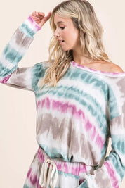 BIBI Tie Dye Print Terry Sweatshirt on Simply Obsessed