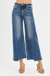 RISEN High Rise Crop Wide Leg Jeans with Step Hem on Simply Obsessed