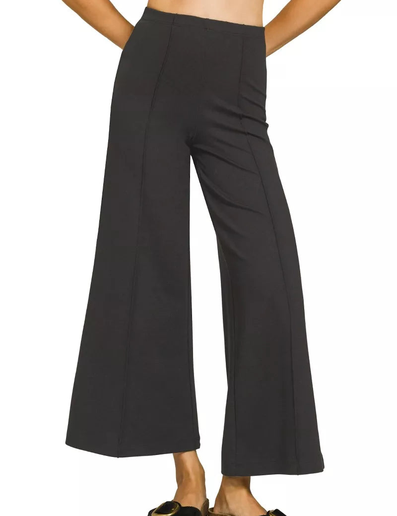 ZENANA Heavy Ponte Elastic Waistband Pintuck Pants on Simply Obsessed