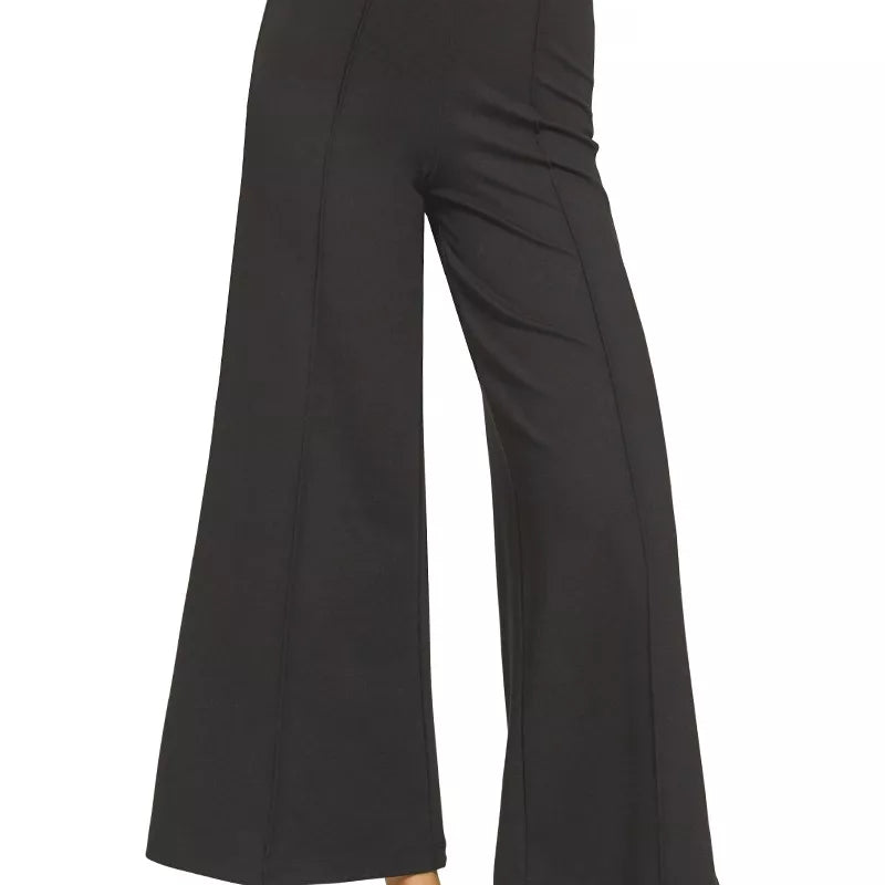 ZENANA Heavy Ponte Elastic Waistband Pintuck Pants on Simply Obsessed