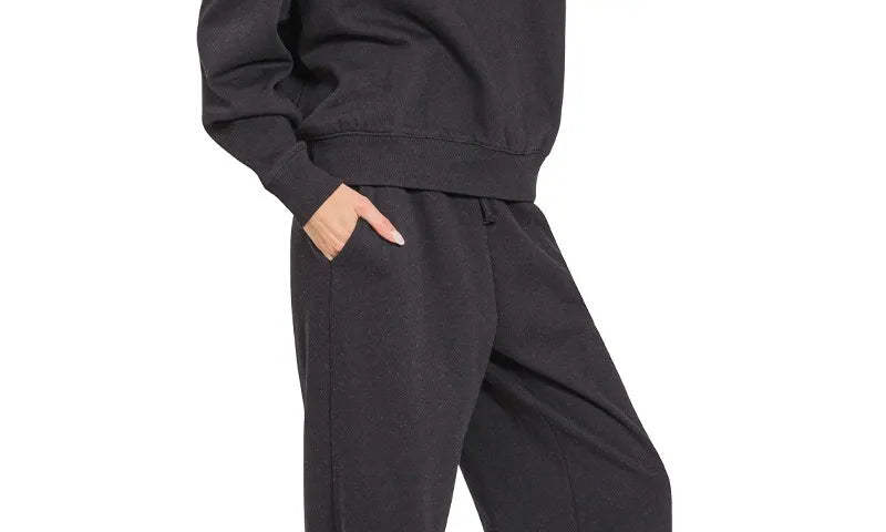 ZENANA Fleece Long Sleeve Top and Sweatpants Set on Simply Obsessed