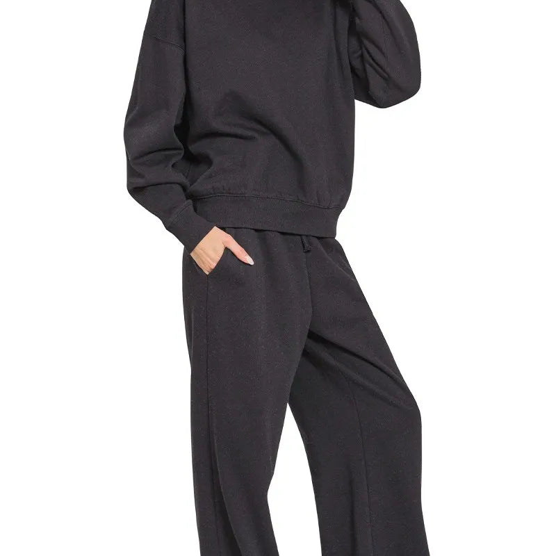 ZENANA Fleece Long Sleeve Top and Sweatpants Set on Simply Obsessed