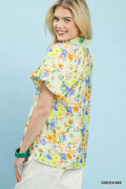 UMGEE Watercolor Floral Top on Simply Obsessed