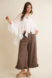 SO ME Sheer Ruffle Bell Sleeves Bow Tie Flowy Blouse Top on Simply Obsessed