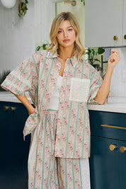BIBI Eyelet Lace And Floral Mix And Match Shirt Top on Simply Obsessed