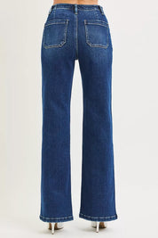 RISEN Full Size High Rise Wide Leg Jeans with Front Tie Detail Plus Size on Simply Obsessed