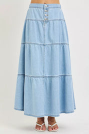 RISEN High Rise Ruffle Long Skirts on Simply Obsessed