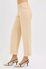 RISEN Tummy Control Mid Rise Ankle Barrel Relaxed Baggy on Simply Obsessed