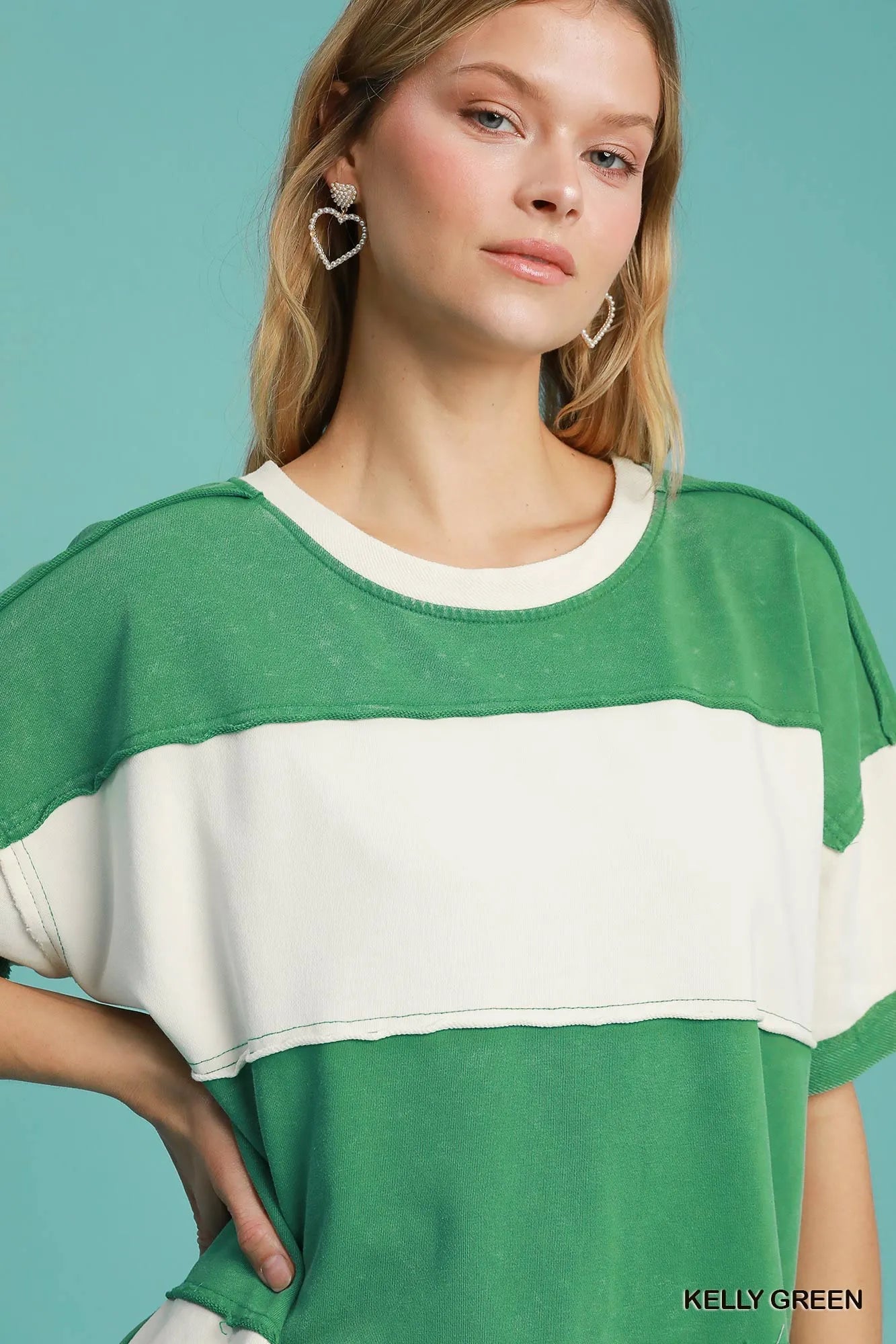 Umgee Mineral Wash ColorBlock Tunic Dress on Simply Obsessed