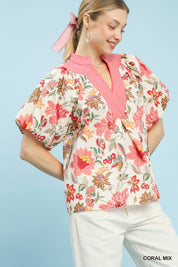 UMGEE Mix Floral Puff Sleeve Blouse **SALE** on Simply Obsessed