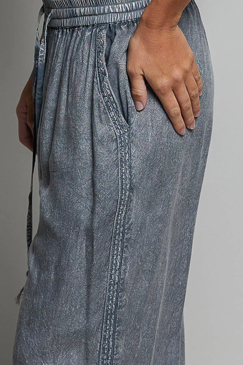 POL Tassel Drawstring Embroidered Wide Leg Woven Pants **FALL DEBUT SALE** on Simply Obsessed