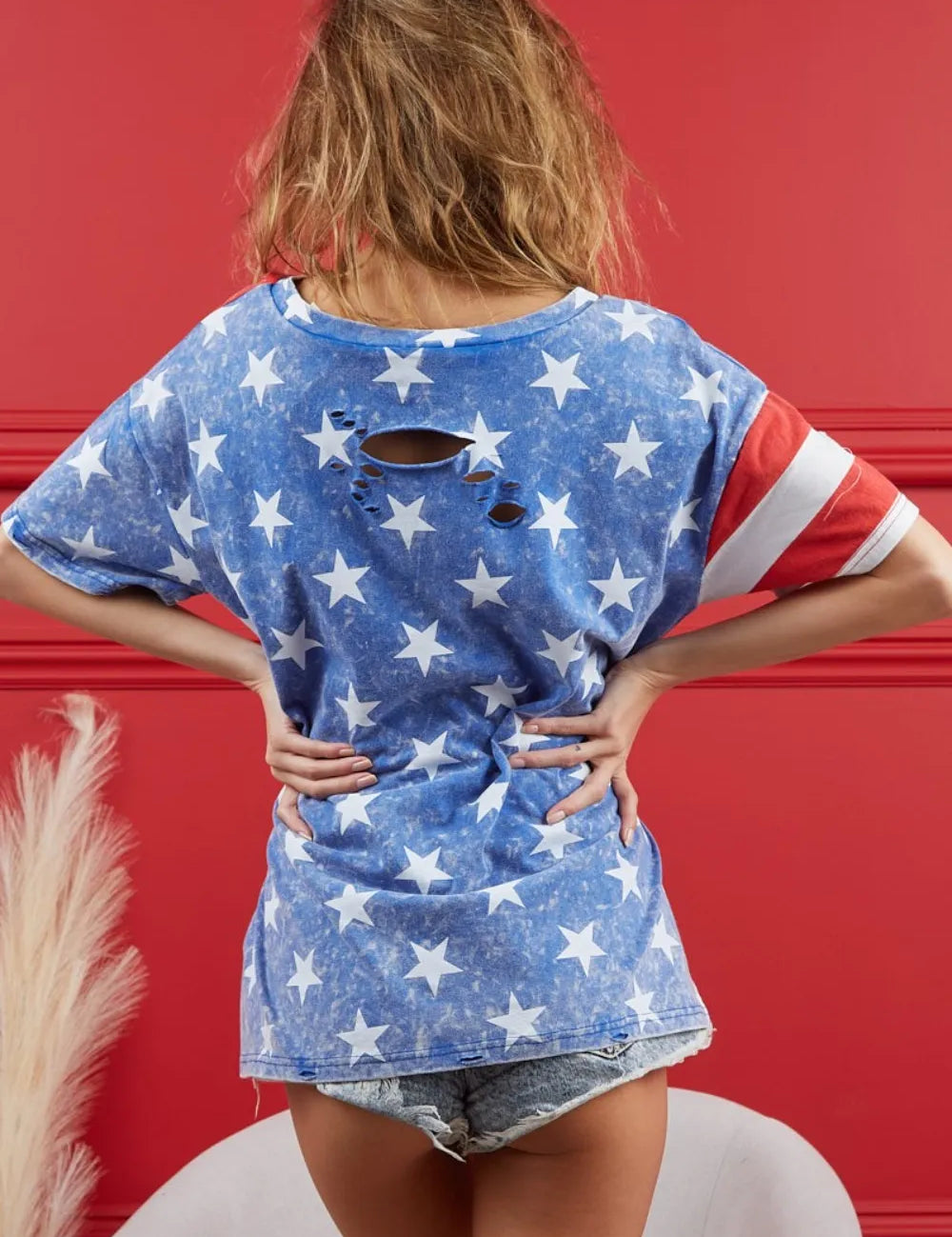 BIBI American Flag Theme Short Sleeve T-Shirt on Simply Obsessed