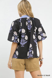 UMGEE Floral Print V-Neck Top **DEBUT SALE** on Simply Obsessed