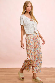 BIBI Washed Floral Printed Twill Barrel Pants **FALL DEBUT SALE** on Simply Obsessed