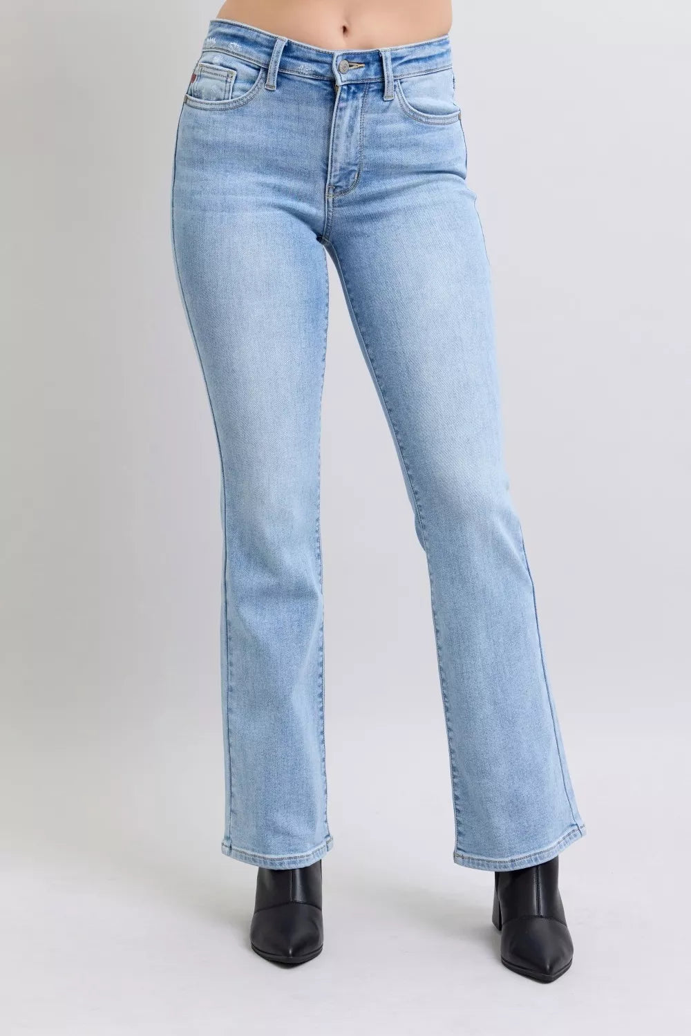 Judy Blue Mid Rise Thermal Bootcut Jeans on Simply Obsessed