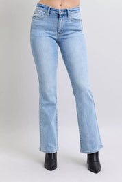 Judy Blue Mid Rise Thermal Bootcut Jeans on Simply Obsessed