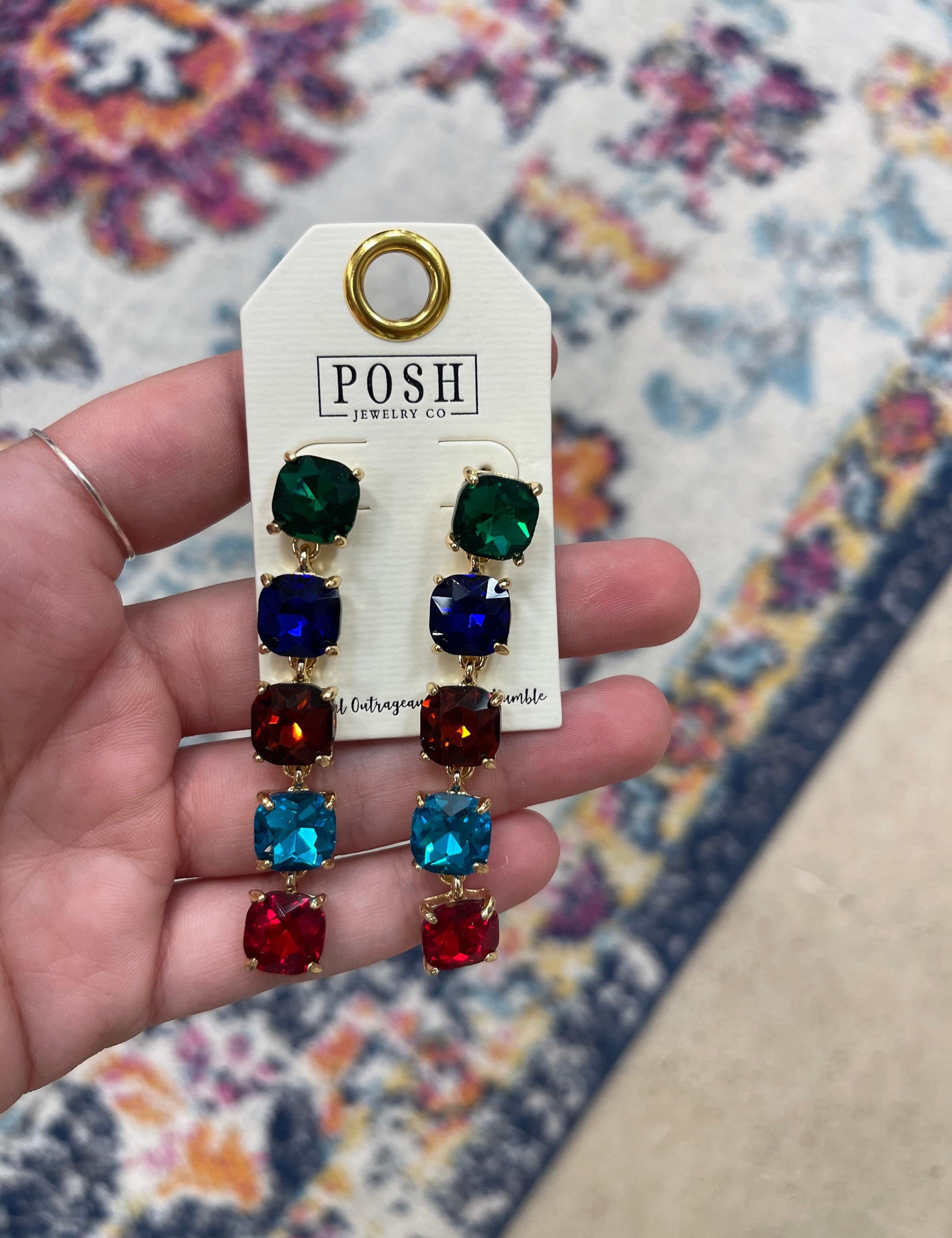 Dark Multi Stone Earrings on Simply Obsessed