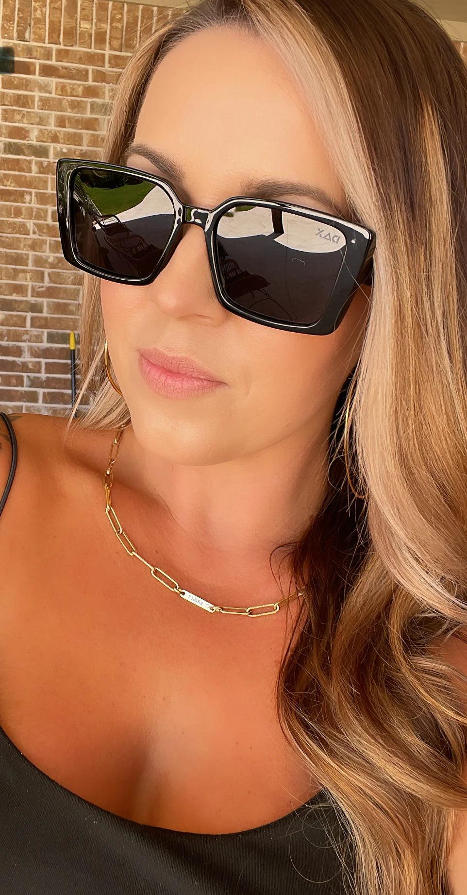 DAX Nova Black Sunglasses on Simply Obsessed