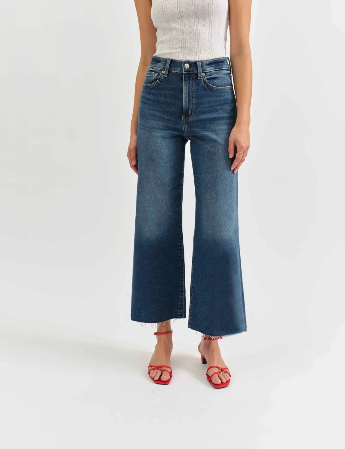 DAZE Pleaser High Rise Wide Ankle Jeans - UPTOWN on Simply Obsessed