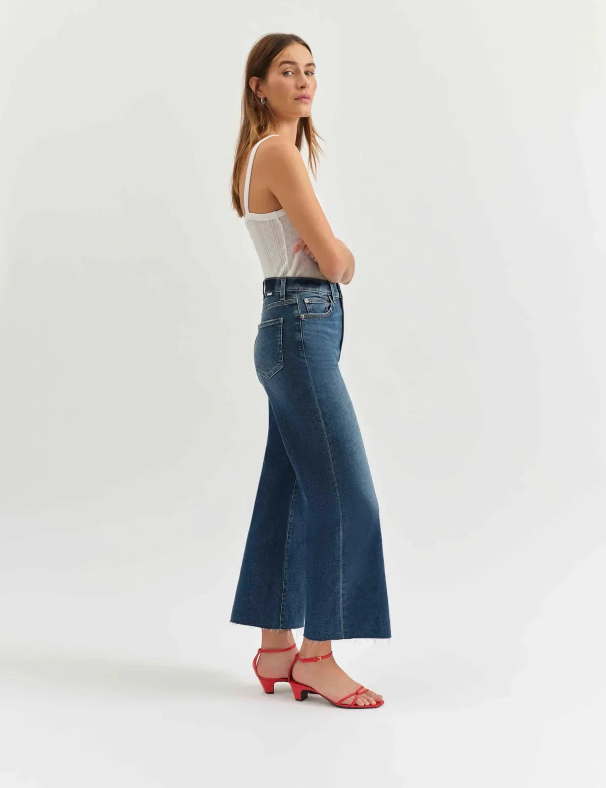 DAZE Pleaser High Rise Wide Ankle Jeans - UPTOWN on Simply Obsessed