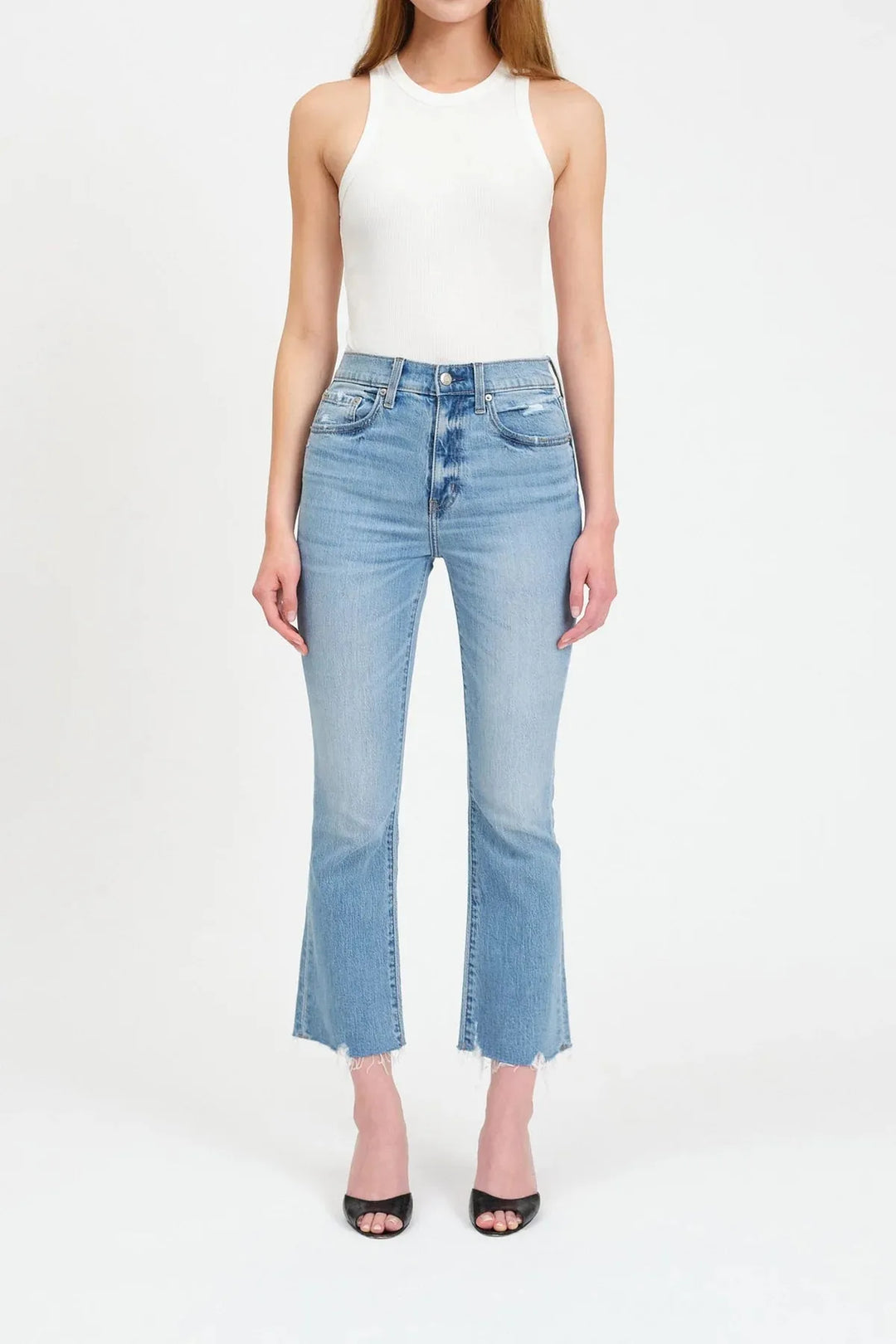 DAZE Shy Girl High Rise Crop Flare Jeans - MARINA VINTAGE on Simply Obsessed