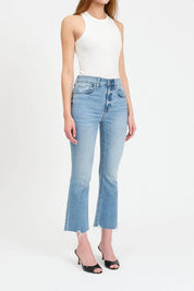 DAZE Shy Girl High Rise Crop Flare Jeans - MARINA VINTAGE on Simply Obsessed