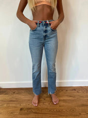 DAZE Shy Girl High Rise Crop Flare Jeans - MARINA VINTAGE on Simply Obsessed