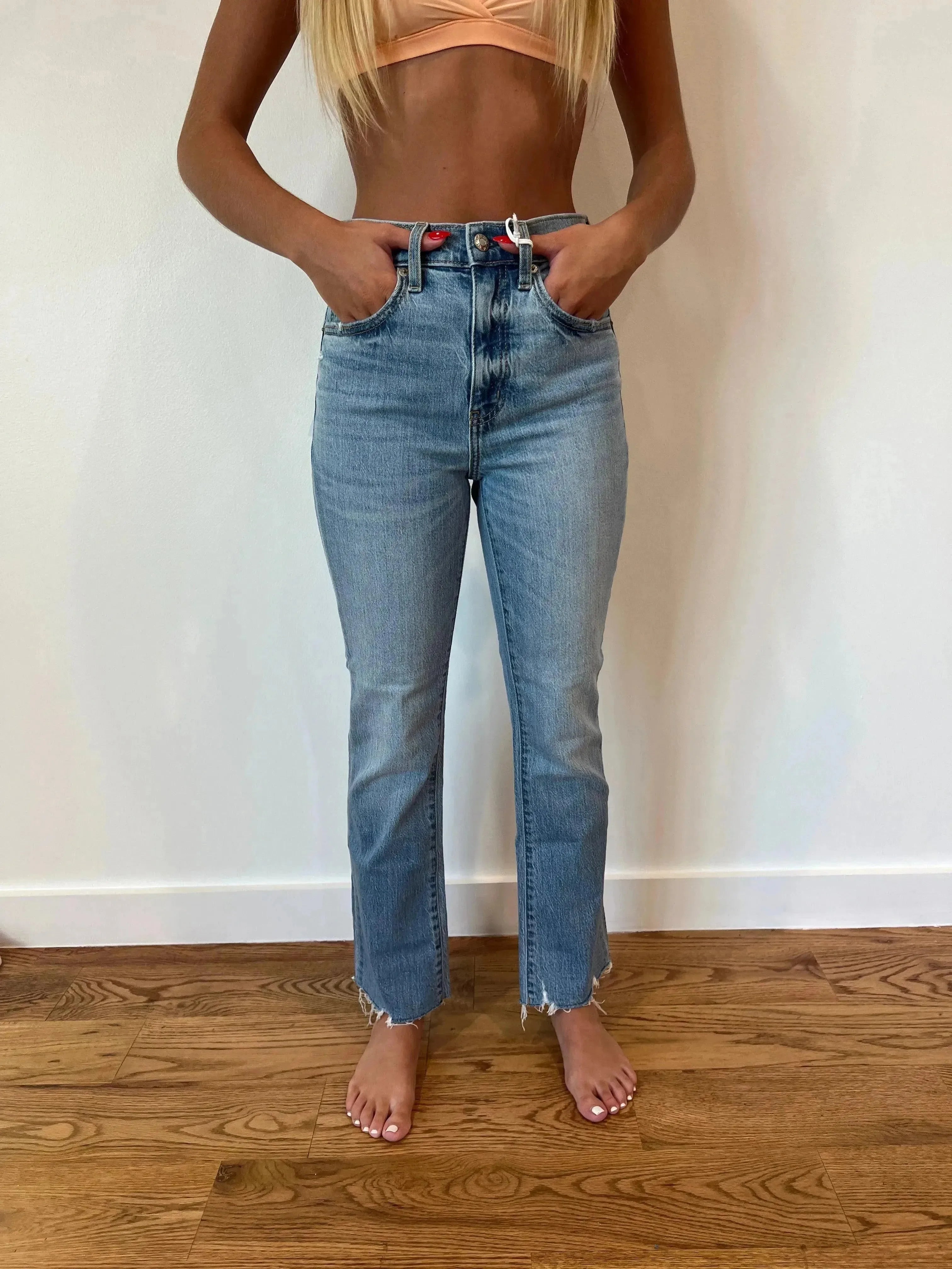 DAZE Shy Girl High Rise Crop Flare Jeans - MARINA VINTAGE on Simply Obsessed