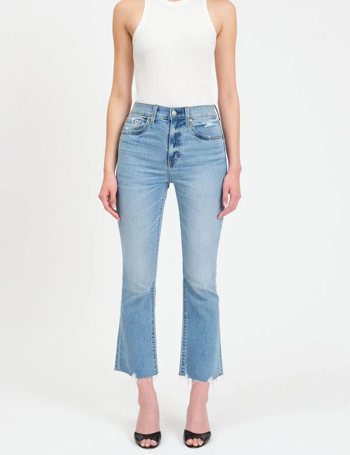DAZE Shy Girl High Rise Crop Flare Jeans - MARINA VINTAGE on Simply Obsessed