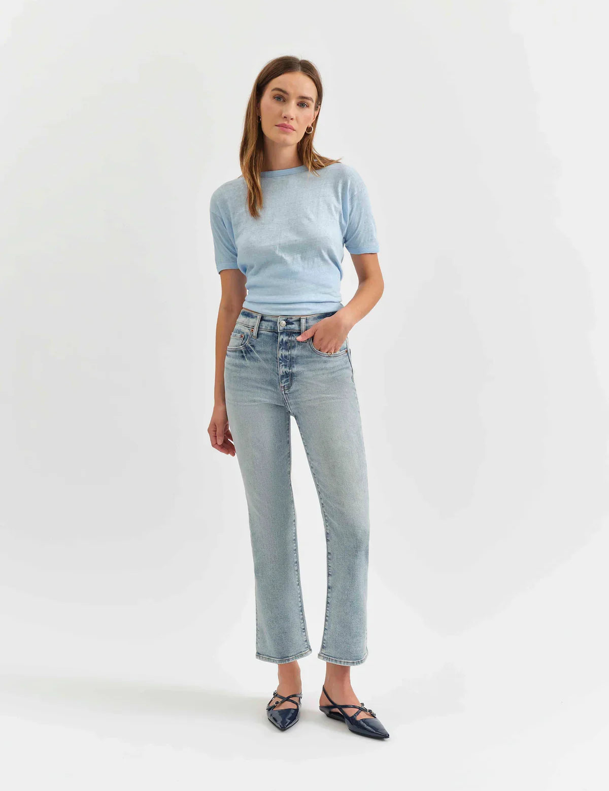 DAZE Shy Girl High Rise Crop Flare Jeans - MIRACLE on Simply Obsessed