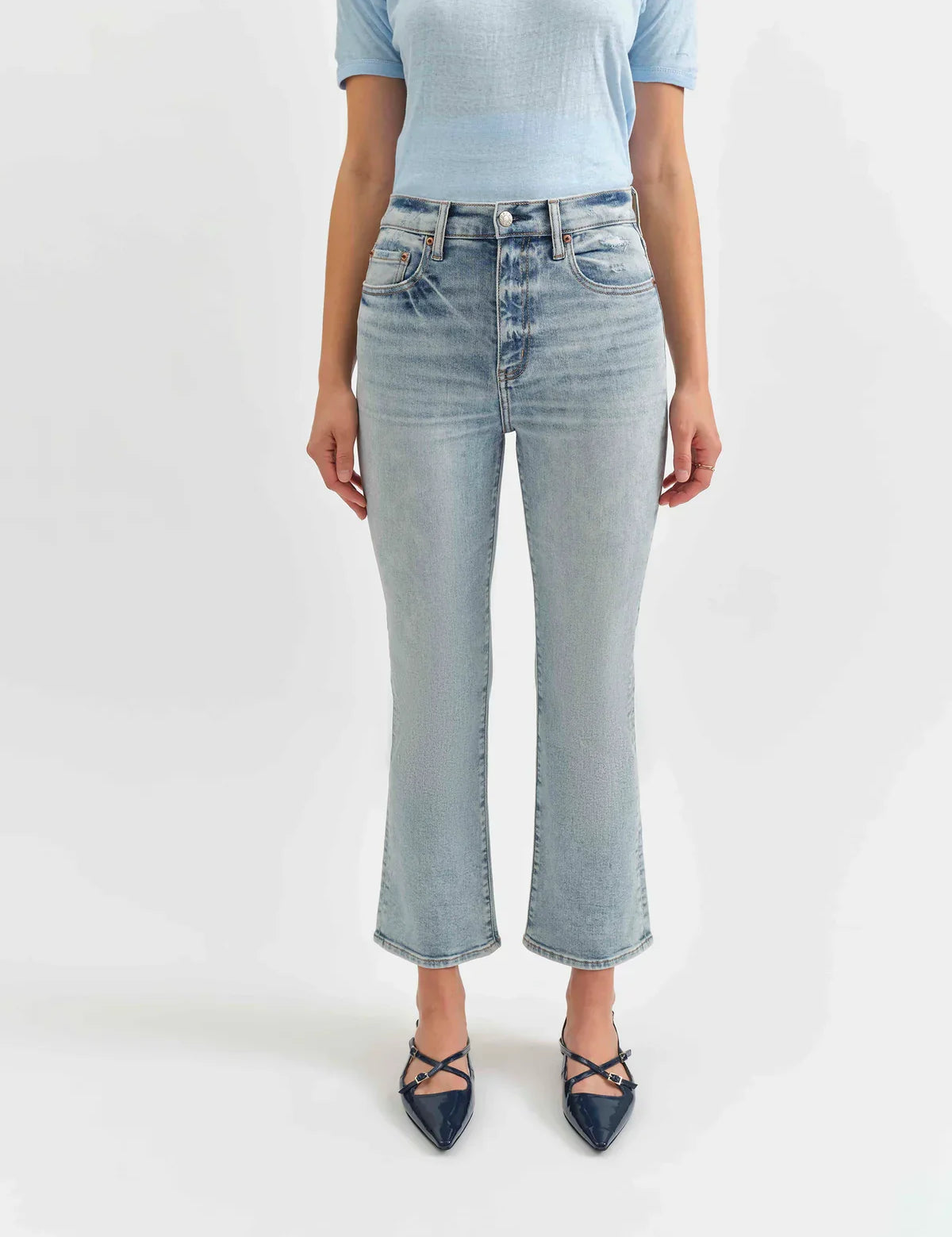 DAZE Shy Girl High Rise Crop Flare Jeans - MIRACLE on Simply Obsessed