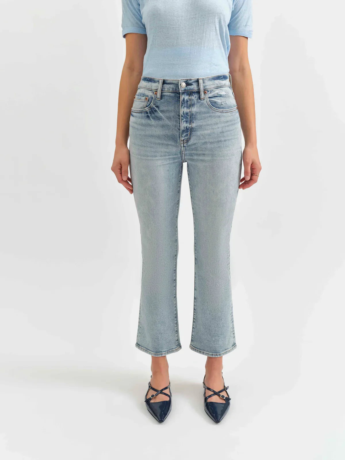DAZE Shy Girl High Rise Crop Flare Jeans - MIRACLE on Simply Obsessed