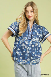 UMGEE Mixed Media Print Top on Simply Obsessed