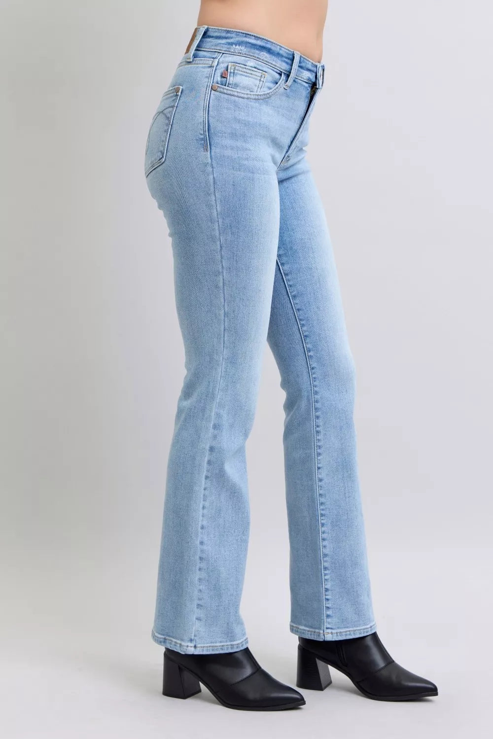 Judy Blue Mid Rise Thermal Bootcut Jeans on Simply Obsessed