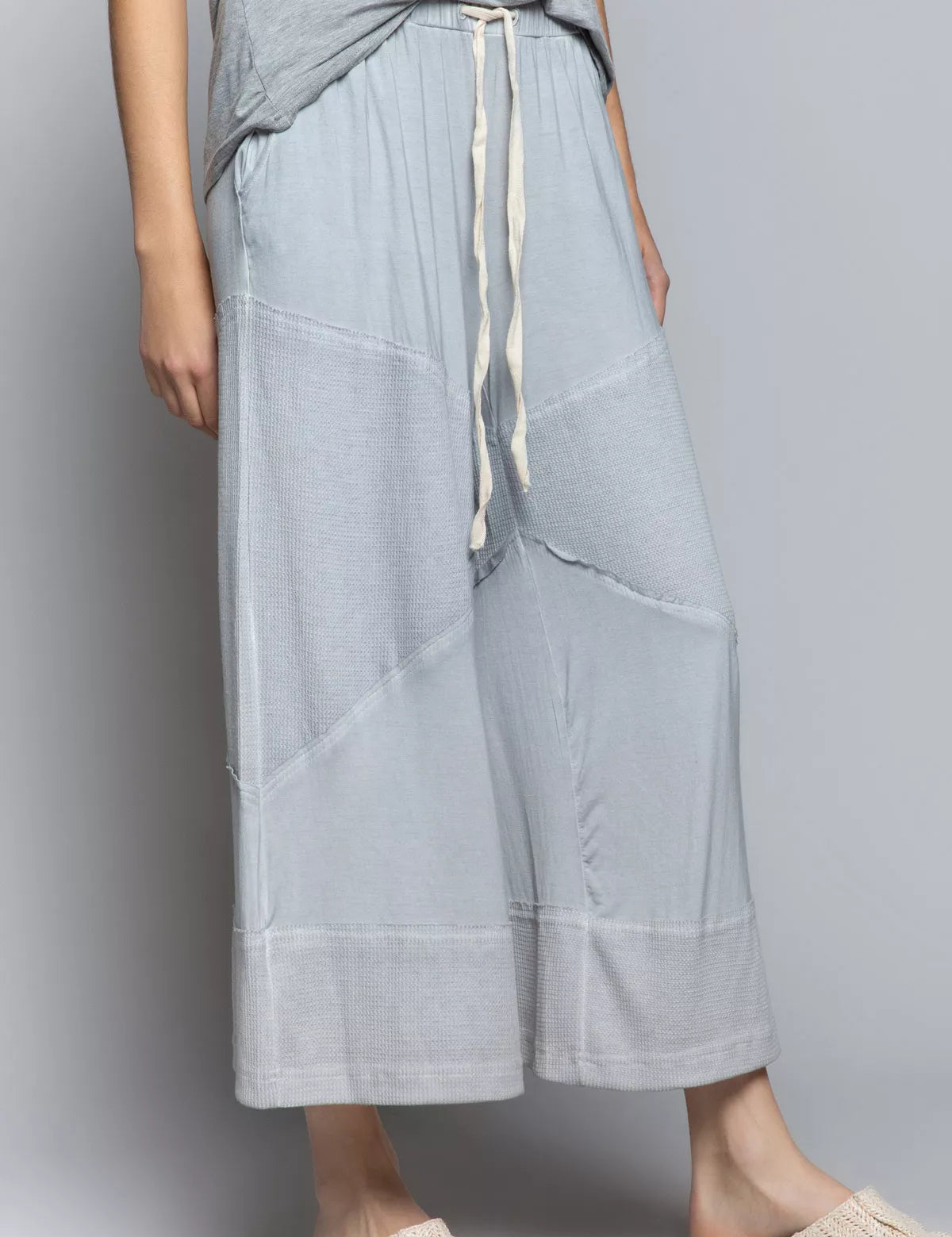POL Elastic Waistband Wide Leg Pants with Drawstring on Simply Obsessed