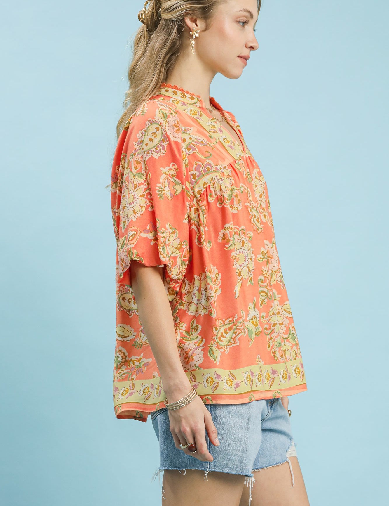 UMGEE Apricot Floral Boho Blouse **DEBUT SALE** on Simply Obsessed