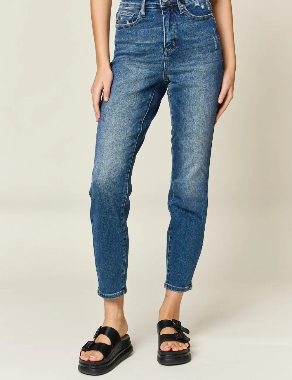 JUDY BLUE Full Size Tummy Control High Waist Slim Jeans on Simply Obsessed