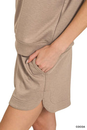 Zenana Scuba Short Sleeve Top & Shorts Set on Simply Obsessed