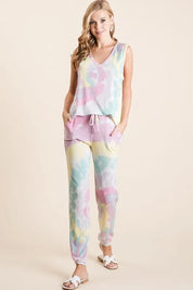 BiBi Tie Dye French Terry Casual Pants on Simply Obsessed
