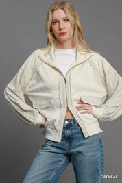 Umgee Two-Way Jacquard Zip-Up Jacket on Simply Obsessed