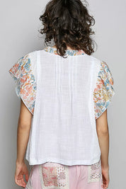 POL V-Neck Floral Ruffle Sleeve Blouse on Simply Obsessed