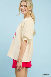 UMGEE Embroidered Puff Sleeve Blouse on Simply Obsessed
