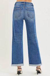 RISEN Full Size High Rise Relaxed Fit Ankle Straight Cuff Jeans Plus Size on Simply Obsessed