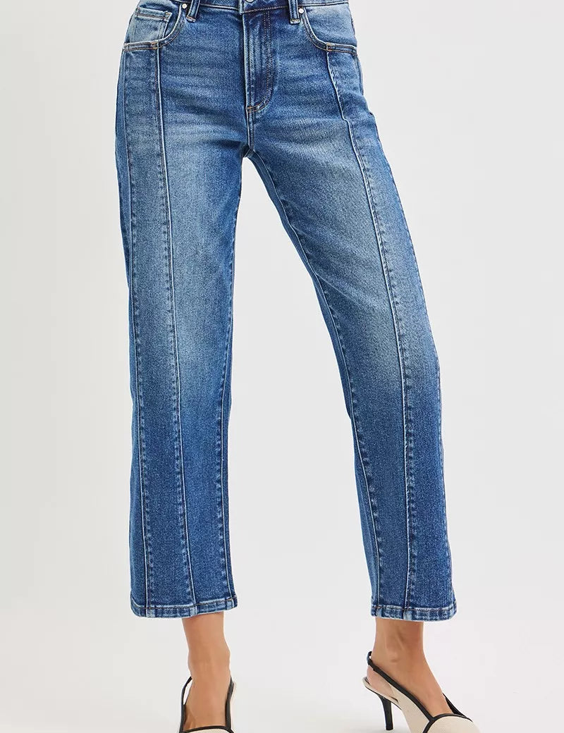 RISEN High Rise Crop Straight Jeans on Simply Obsessed