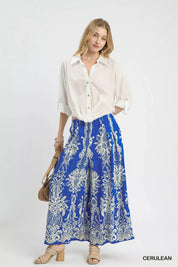 UMGEE Border Print Wide Leg Pants on Simply Obsessed