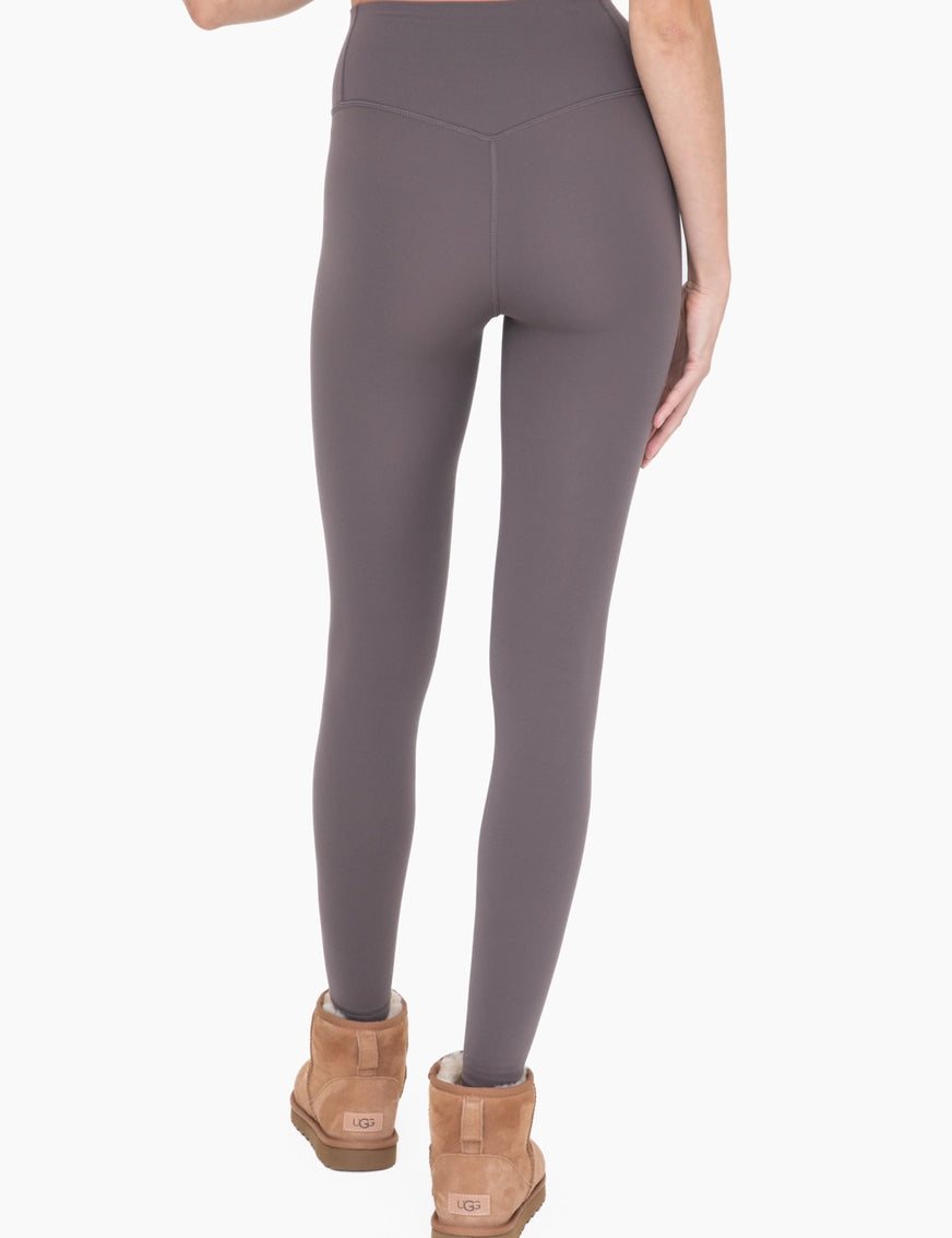 MONO B DOORBUSTER Fleece-Lined High Waisted Leggings-BRONZE on Simply Obsessed