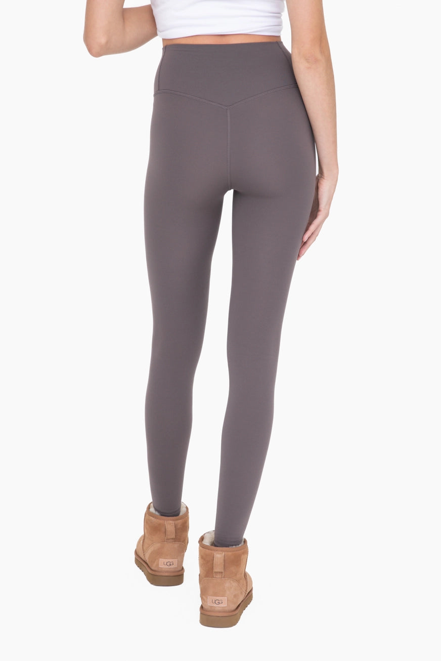 MONO B DOORBUSTER Fleece-Lined High Waisted Leggings-BRONZE on Simply Obsessed